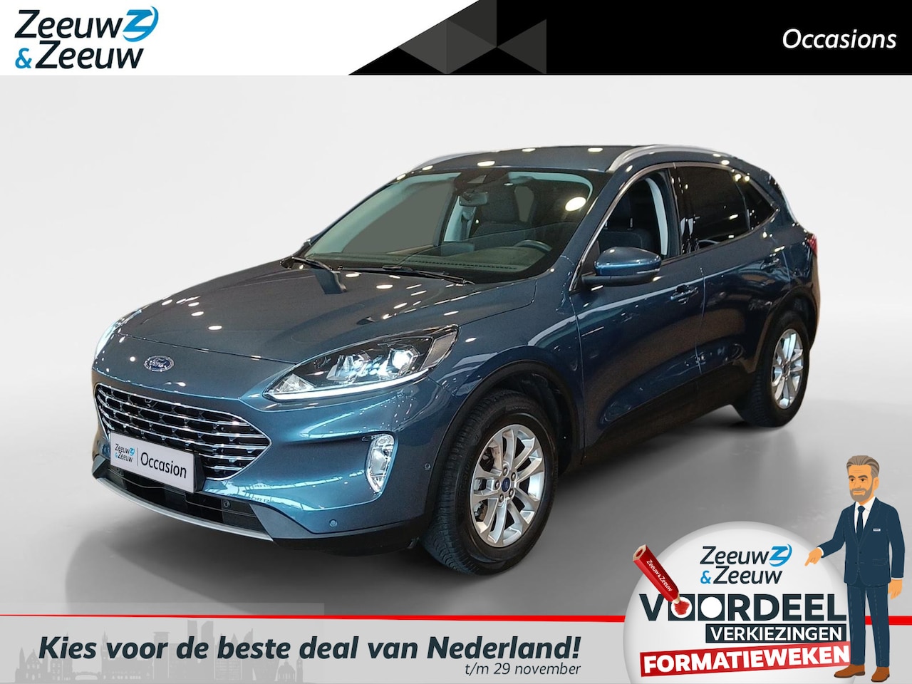 Ford Kuga - 1.5 EcoBoost Titanium *Navi+Camera*Parkeersensoren*Climate Control*Trekhaak*Adapt. Cruise - AutoWereld.nl