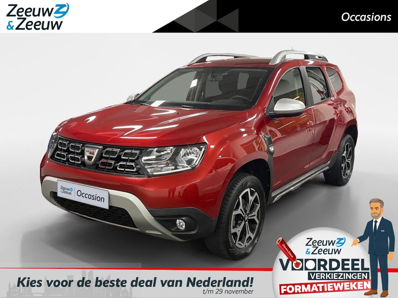 Dacia Duster - 1.3 TCe Tech Road NAVI AIRCO CAMERA PARKEERSENSOREN CRUISE CONTROLE HOGE INSTAP LM VELGEN - AutoWereld.nl
