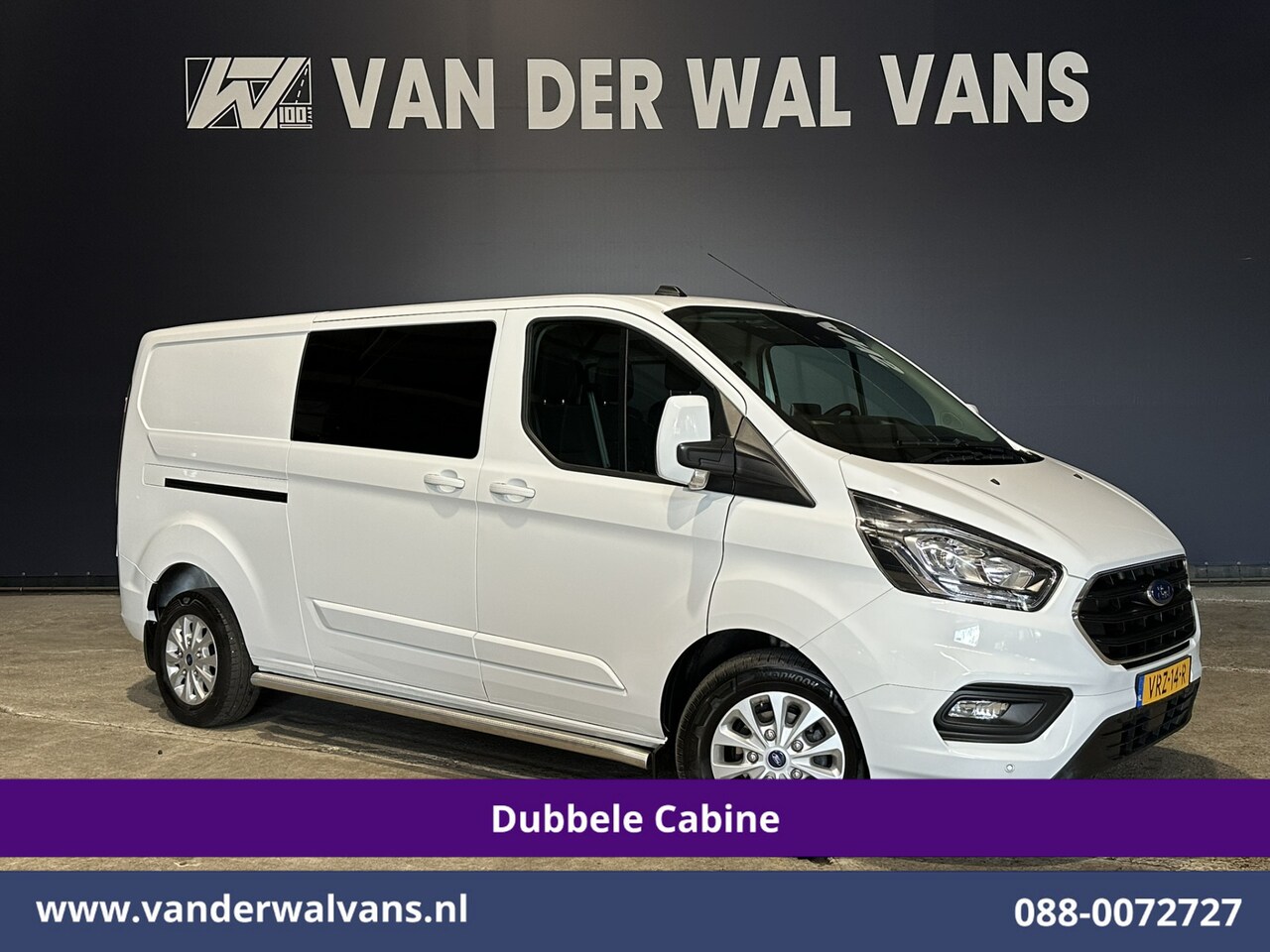 Ford Transit Custom - 2.0 TDCI 130pk L2H1 Dubbele Cabine Euro6 Airco | 6-Zits | LM velgen | LED | Navigatie | Cr - AutoWereld.nl