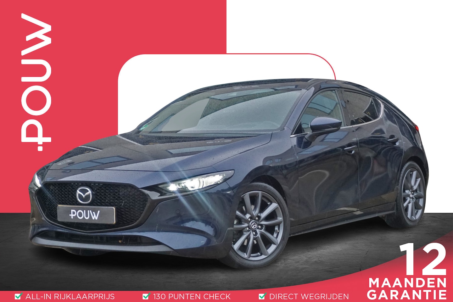 Mazda 3 Sport - 2.0 e-SkyActiv-G M Hybrid 150pk Sportive | Stoel + Stuurverwarming | Navigatie | Trekhaak - AutoWereld.nl