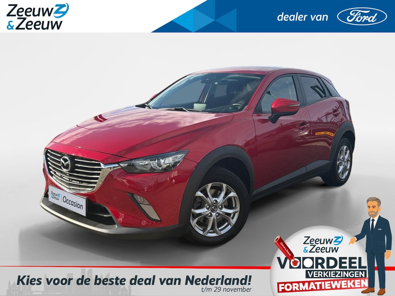 Mazda CX-3 - 2.0 SkyActiv-G 120 Dynamic |Automaat| Trekhaak| Stoelverwarming|12 maanden Bovag Garantie| - AutoWereld.nl