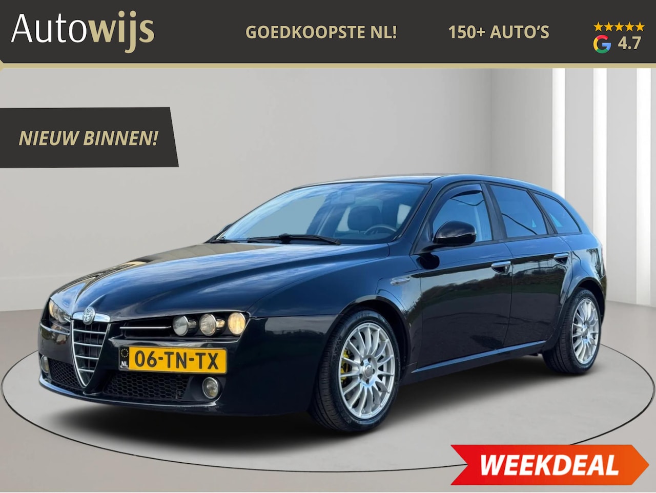 Alfa Romeo 159 Sportwagon - 2.2 JTS Sport|LM-VELG|185PK|CARPLAY|LEDER|NL AUTO - AutoWereld.nl