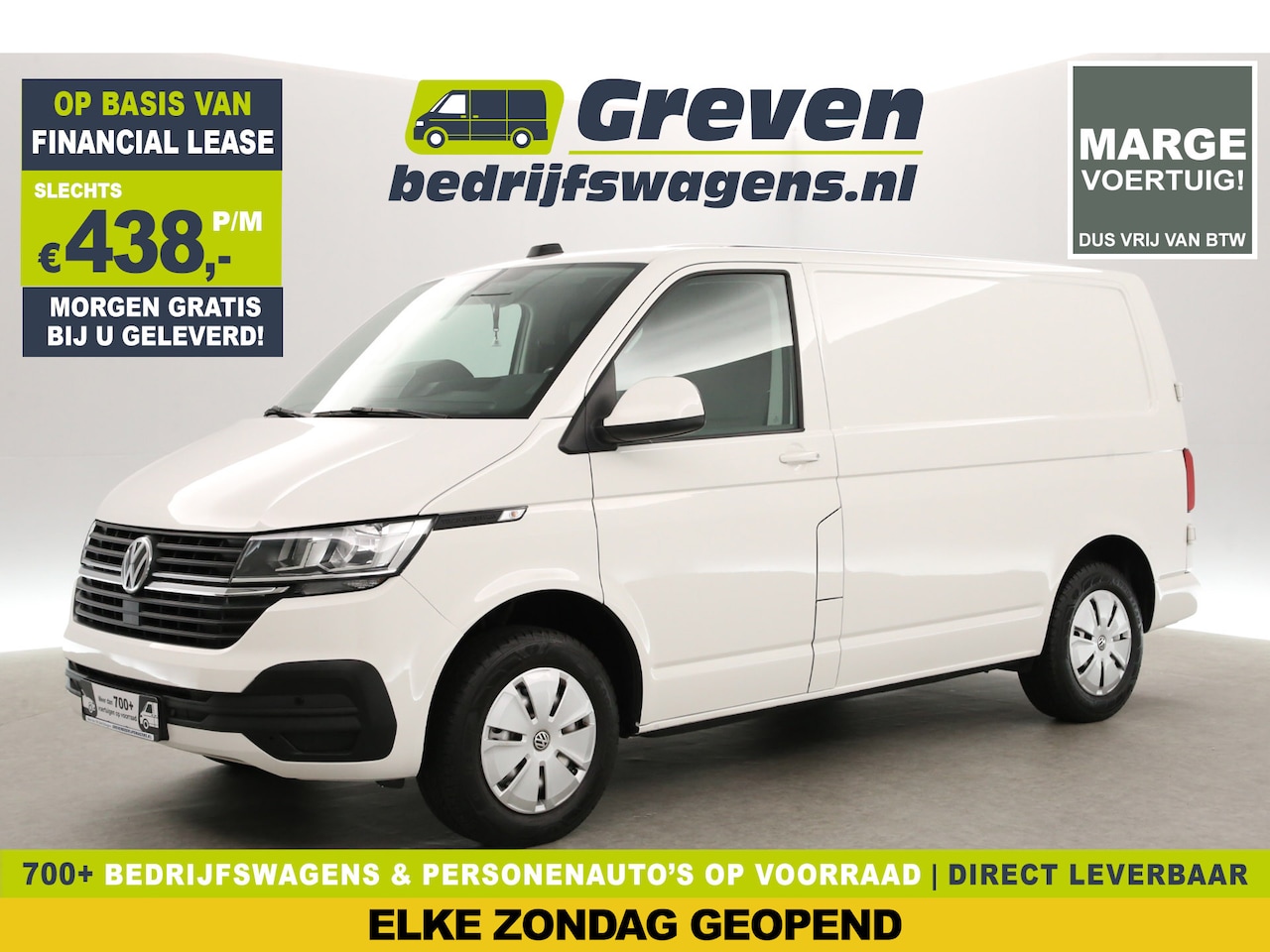 Volkswagen Transporter - 2.0 TDI 150PK L1H1 | MARGE | Automaat | Airco | Carplay | Camera | Navi | Parkeersens. - AutoWereld.nl