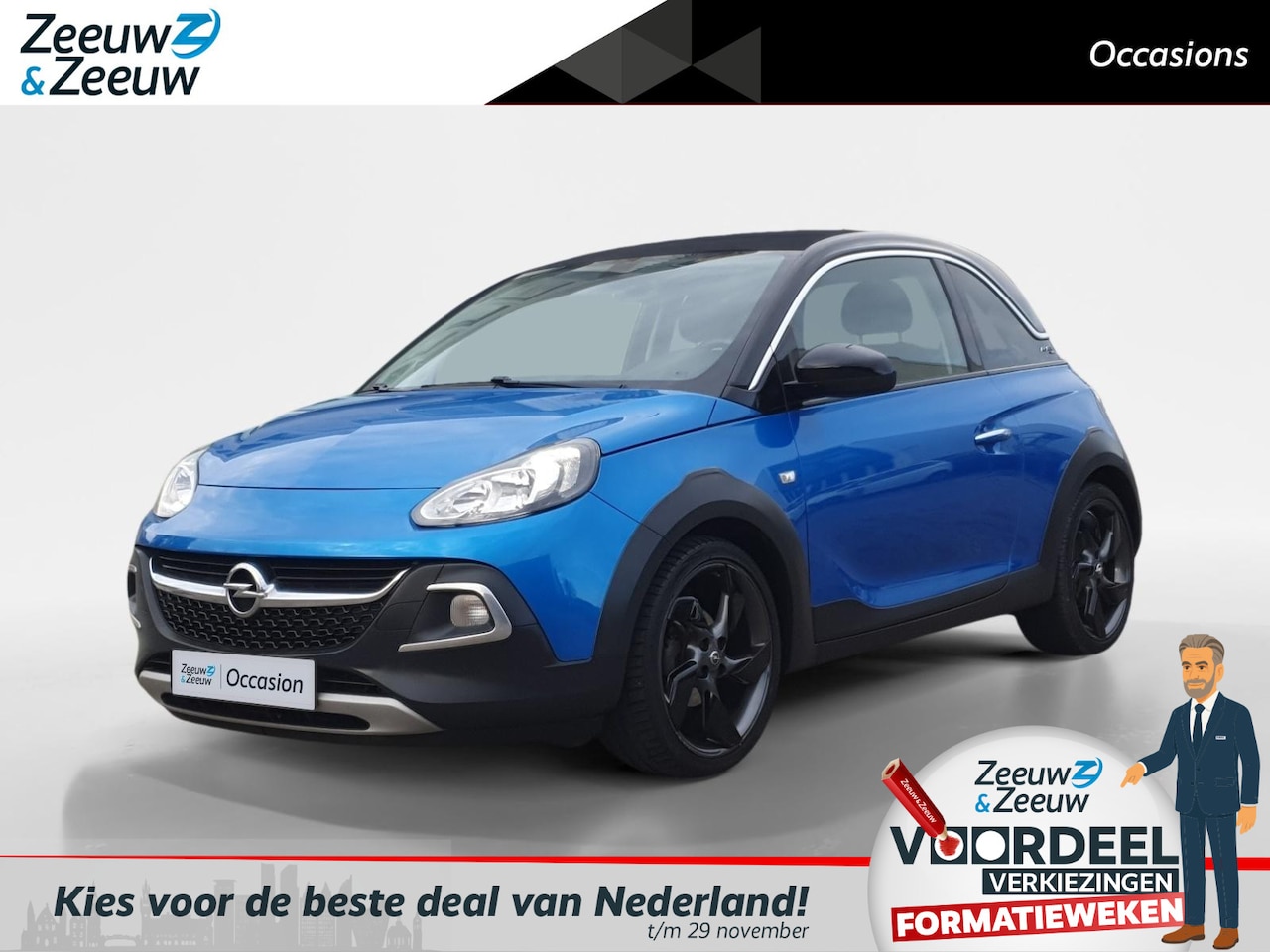 Opel ADAM - 1.0 Turbo Rocks BlitZ | Navigatie | Stoel en stuurverwarming | Elektrisch schuifdak | Appl - AutoWereld.nl