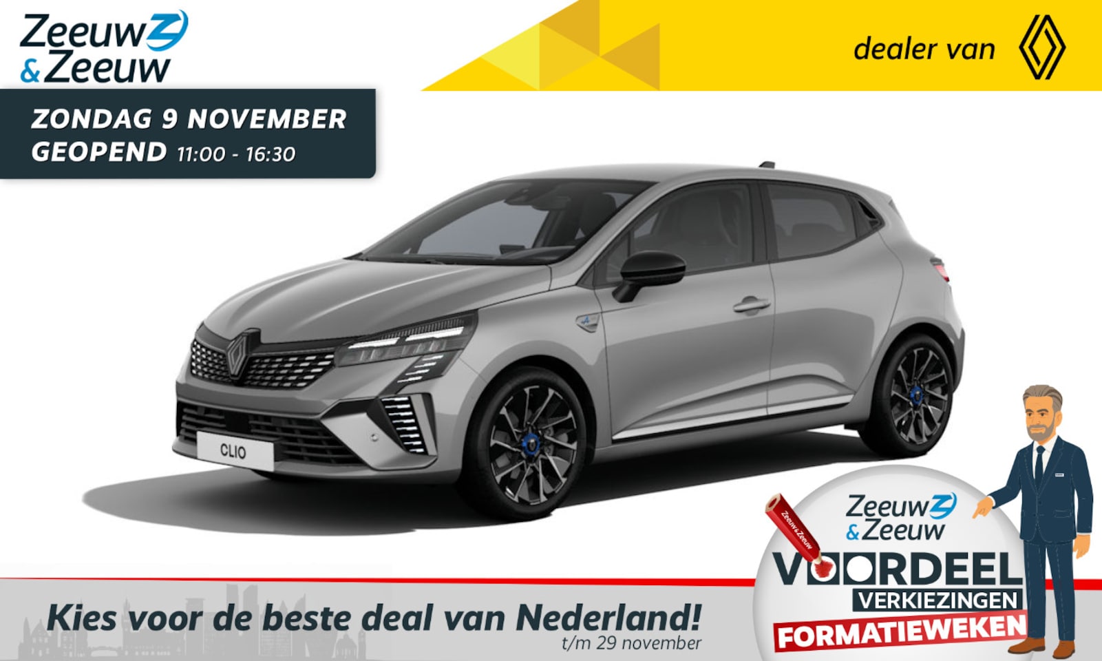 Renault Clio - E-Tech Full Hybrid 145 esprit Alpine | NU met € 3000,- Zeeuw en Zeeuw RUN OUT korting | + - AutoWereld.nl