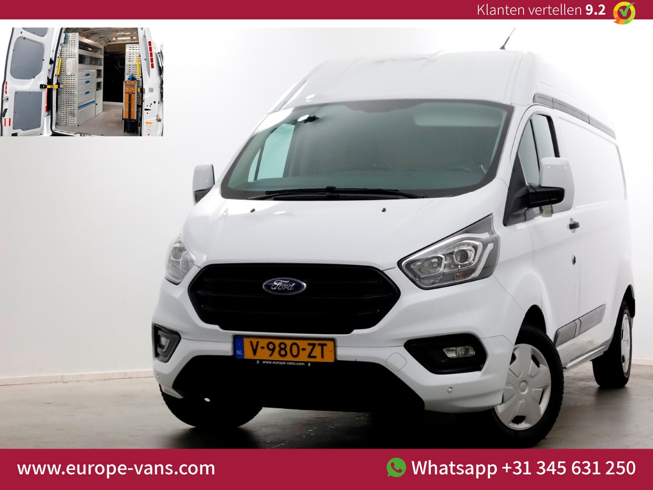 Ford Transit Custom - 2.0 TDCI E6 L2H2 Trend Inrichting/Omvormer/Trekhaak 2740kg 06-2019 - AutoWereld.nl