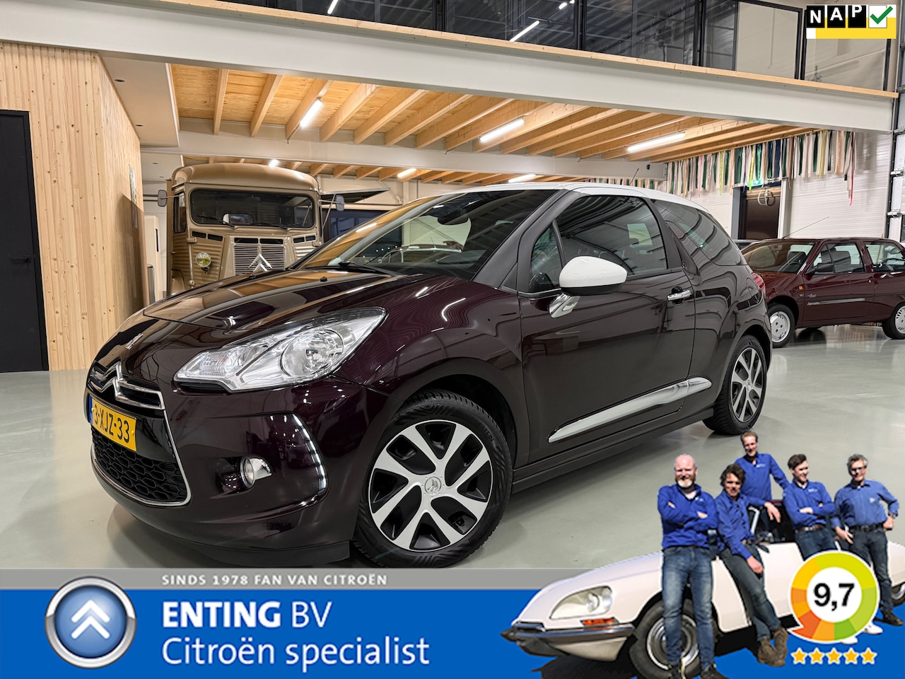 Citroën DS3 - 1.2 VTi SO CHIC NAVI PACK PERFO ALCANTARA TREKHAAK ZEER MOOI - AutoWereld.nl