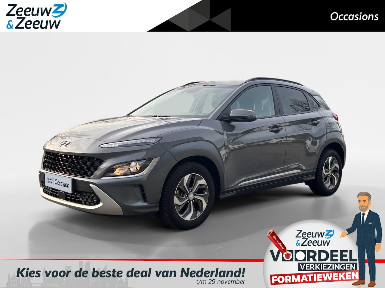 Hyundai Kona - 1.6 GDI HEV Fashion Eerste eigenaar | Navigatie | Dodehoek detectie | Climate control | St - AutoWereld.nl