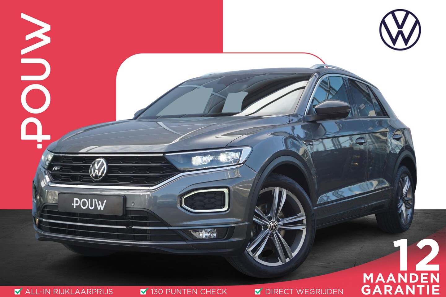 Volkswagen T-Roc - 1.5 TSI 150pk DSG Sport Business R | Elektrische Achterklep | Achteruitrijcamera | Navigat - AutoWereld.nl