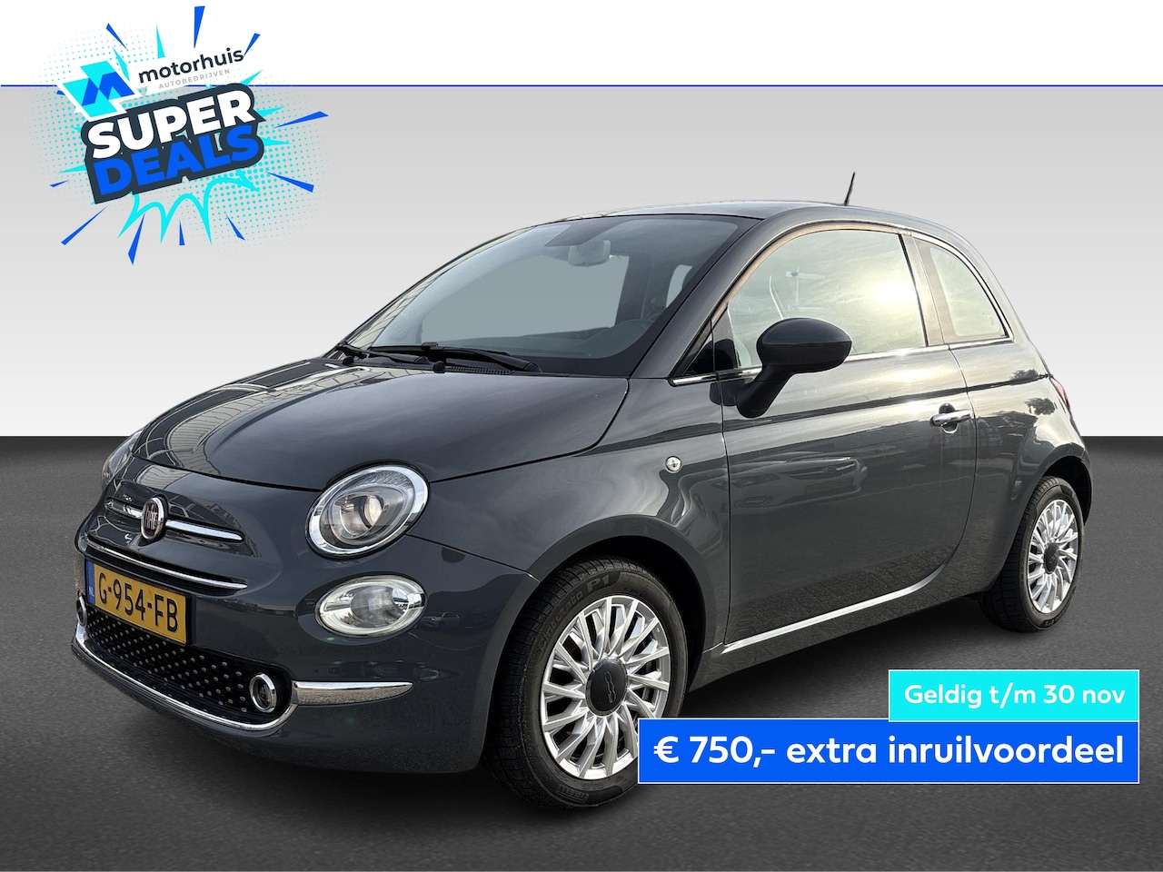Fiat 500 - TURBO 85PK LOUNGE PANO PDC AIRCO NAP - AutoWereld.nl