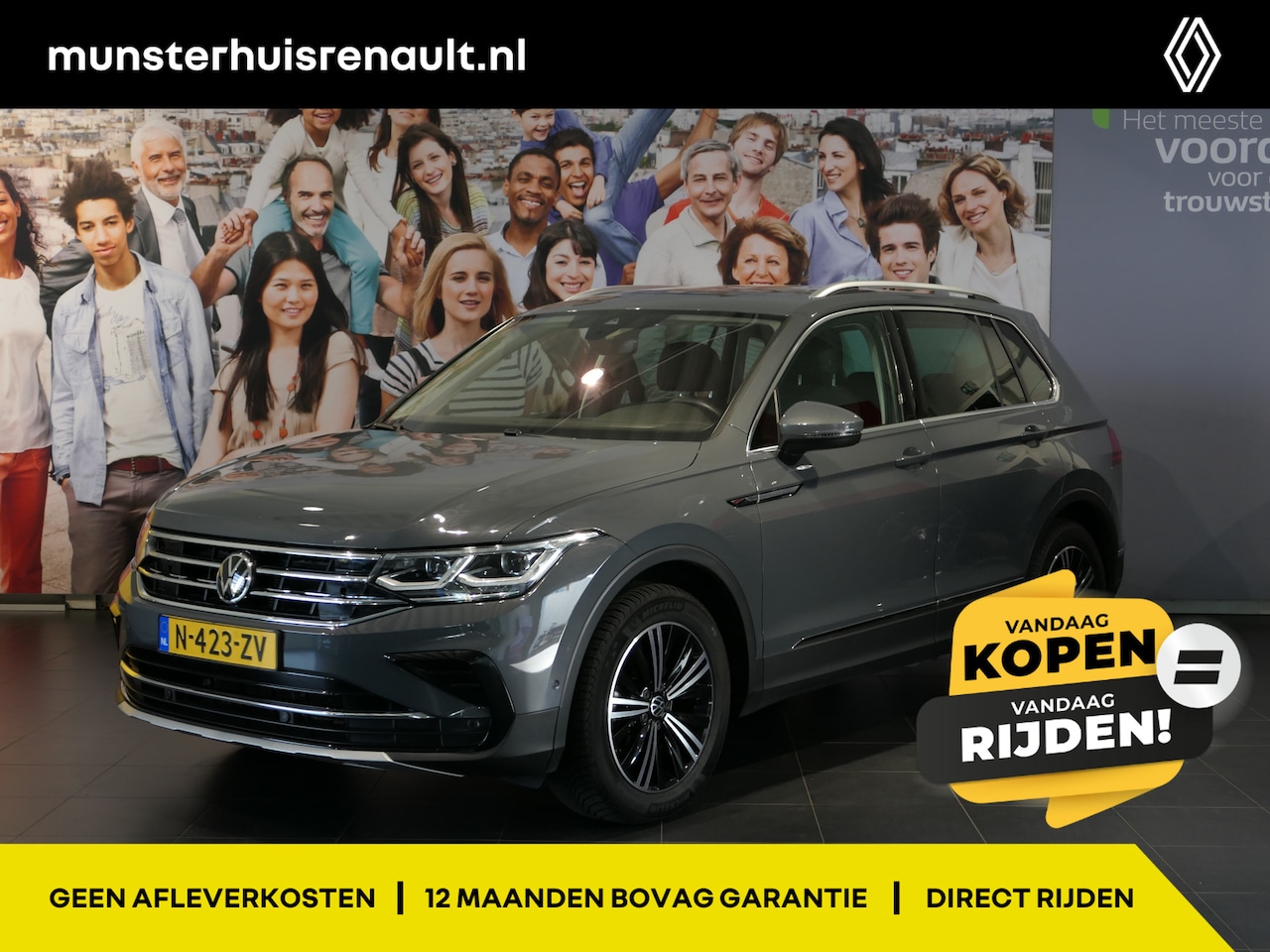 Volkswagen Tiguan - 1.5 TSI Elegance Trekhaak, Dodehoek, stoelverwarming, Adaptive Cruise - AutoWereld.nl
