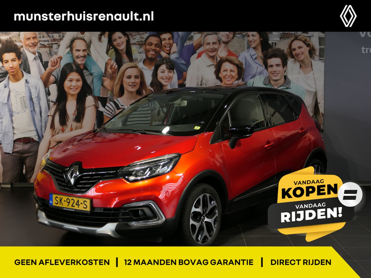 Renault Captur - 0.9 TCe Intens - Dodehoek, Trekhaak, Camera, Clima, Sensoren Rondom - AutoWereld.nl