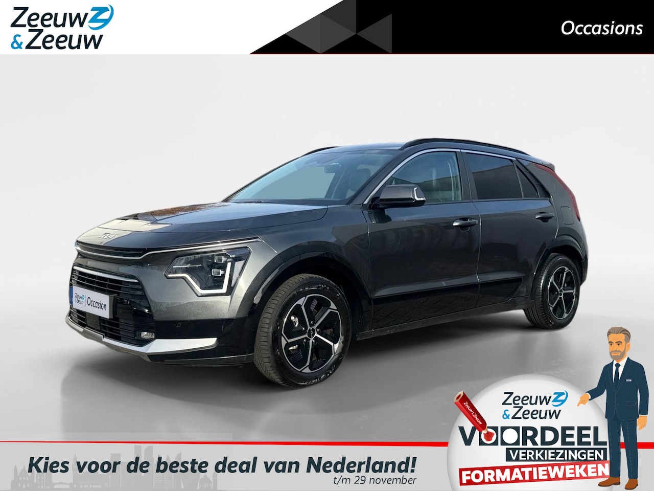 Kia Niro - 1.6 GDi Hybrid DynamicPlusLine | Navi | Clima | Camera | Adaptive Cruise | Schuif/Kantelda - AutoWereld.nl
