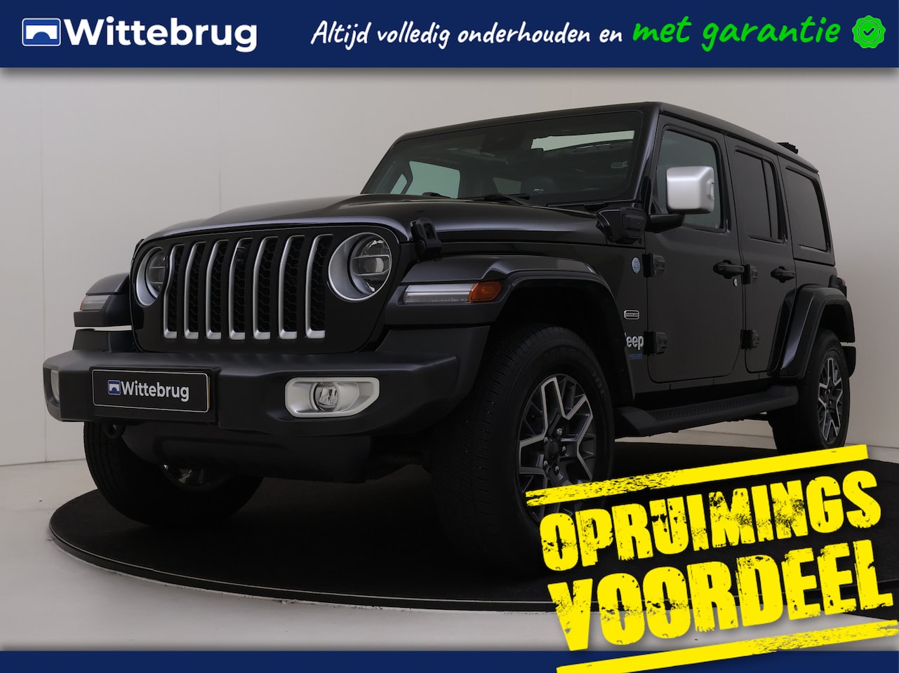 Jeep Wrangler Unlimited - 4xe 380PK Sahara | Leder Interieur | 4WD | Trekhaak | Parkeerhulp | Cabrio soft top - AutoWereld.nl