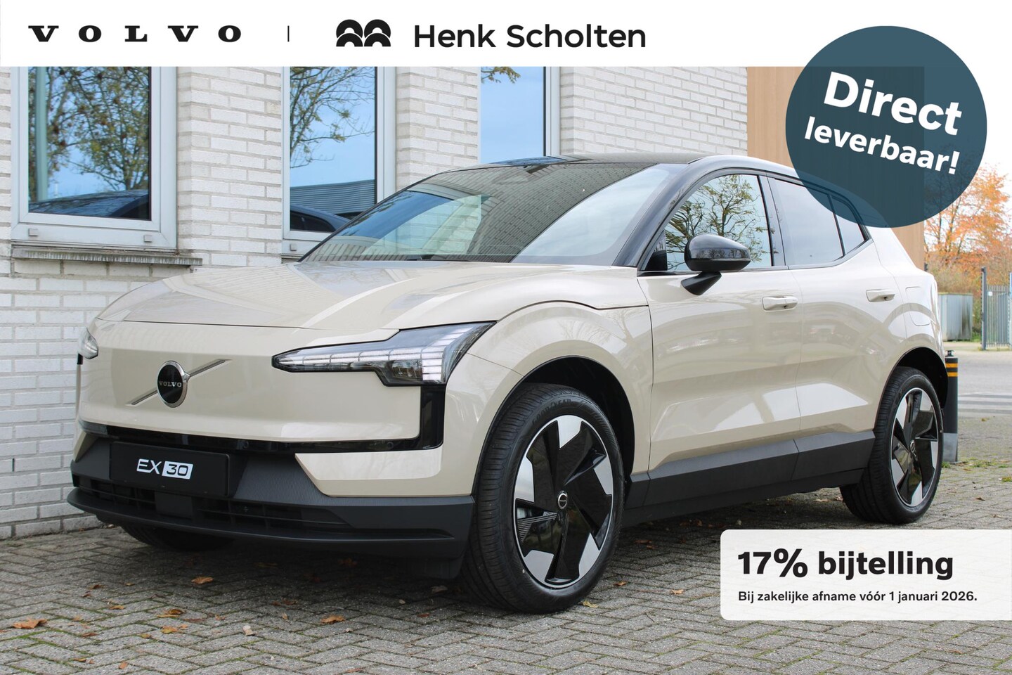 Volvo EX30 - Single Motor Extended Range Europa 69 kWh | Sand Dune metallic | | Extra getint glas | Dak - AutoWereld.nl