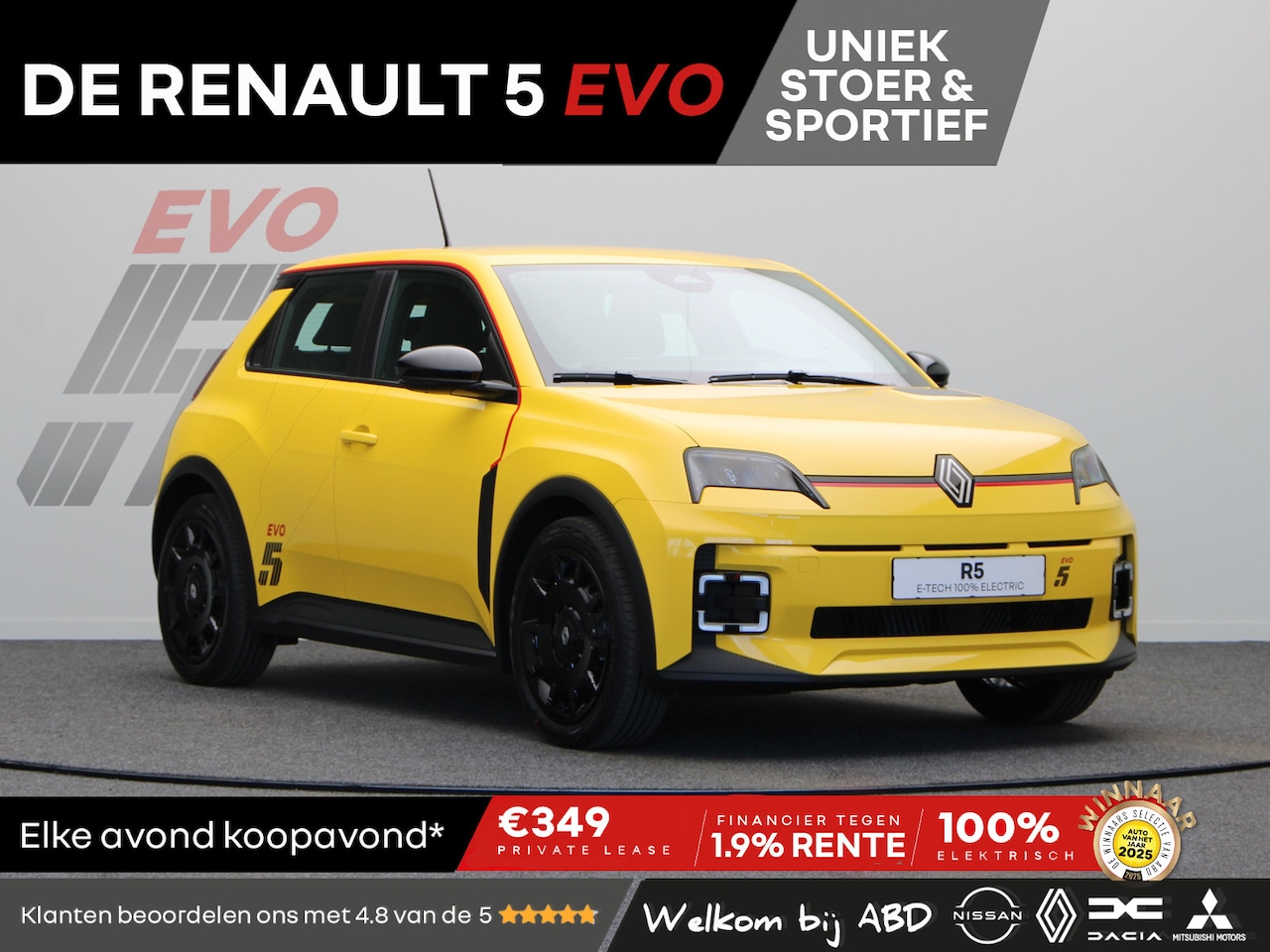Renault 5 - EVO Urban Range 120pk 40 kWh | Exclusief bij ABD | Vol opties | Sportief design | Carbon | - AutoWereld.nl