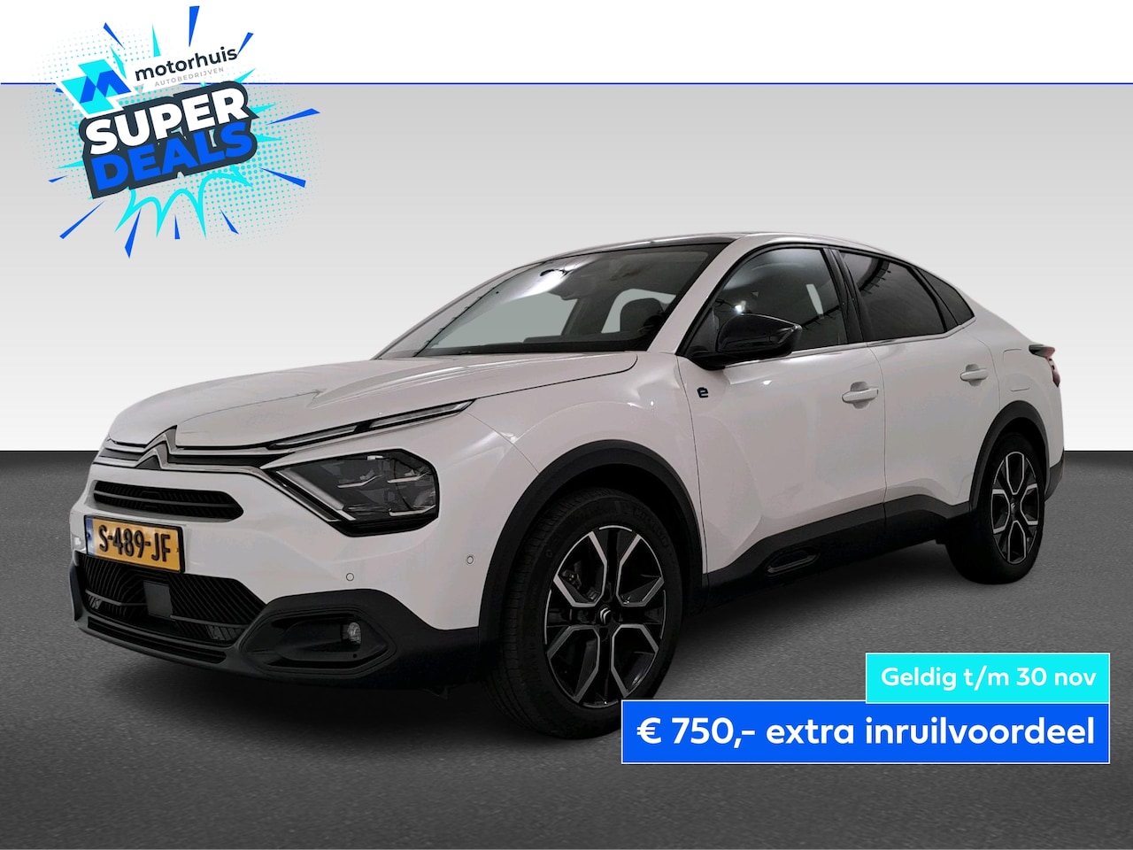Citroën Ë-C4 X - EV 50kWh 136PK 11KW BOORDLADER SHINE NAVI LEDER SCHUIFDAK LED NAP - AutoWereld.nl