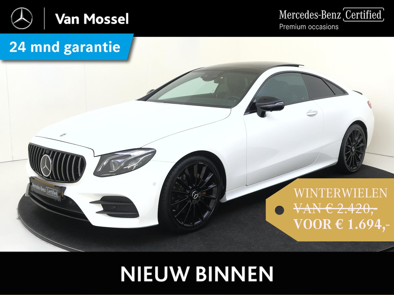 Mercedes-Benz E-klasse Coupé - 200 / Panoramadak/ Night/ 20 inch/ Burmester/ Memory/ Designo/ E53 Look/ Adap. onderstel - AutoWereld.nl