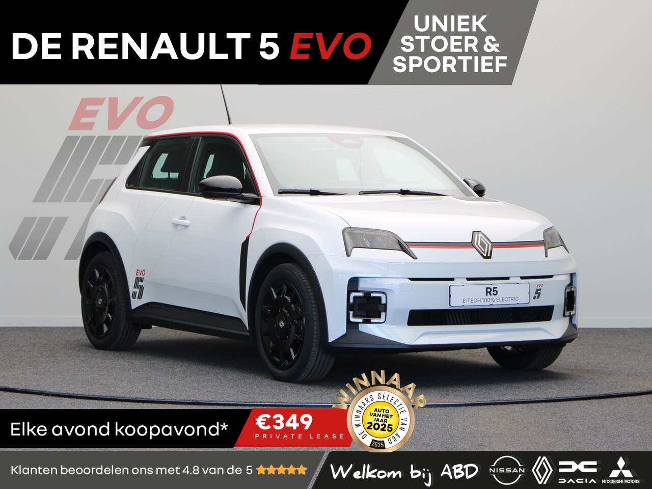Renault 5 - EVO Urban Range 120pk 40 kWh | Exclusief bij ABD | Vol opties | Sportief design | Carbon | - AutoWereld.nl