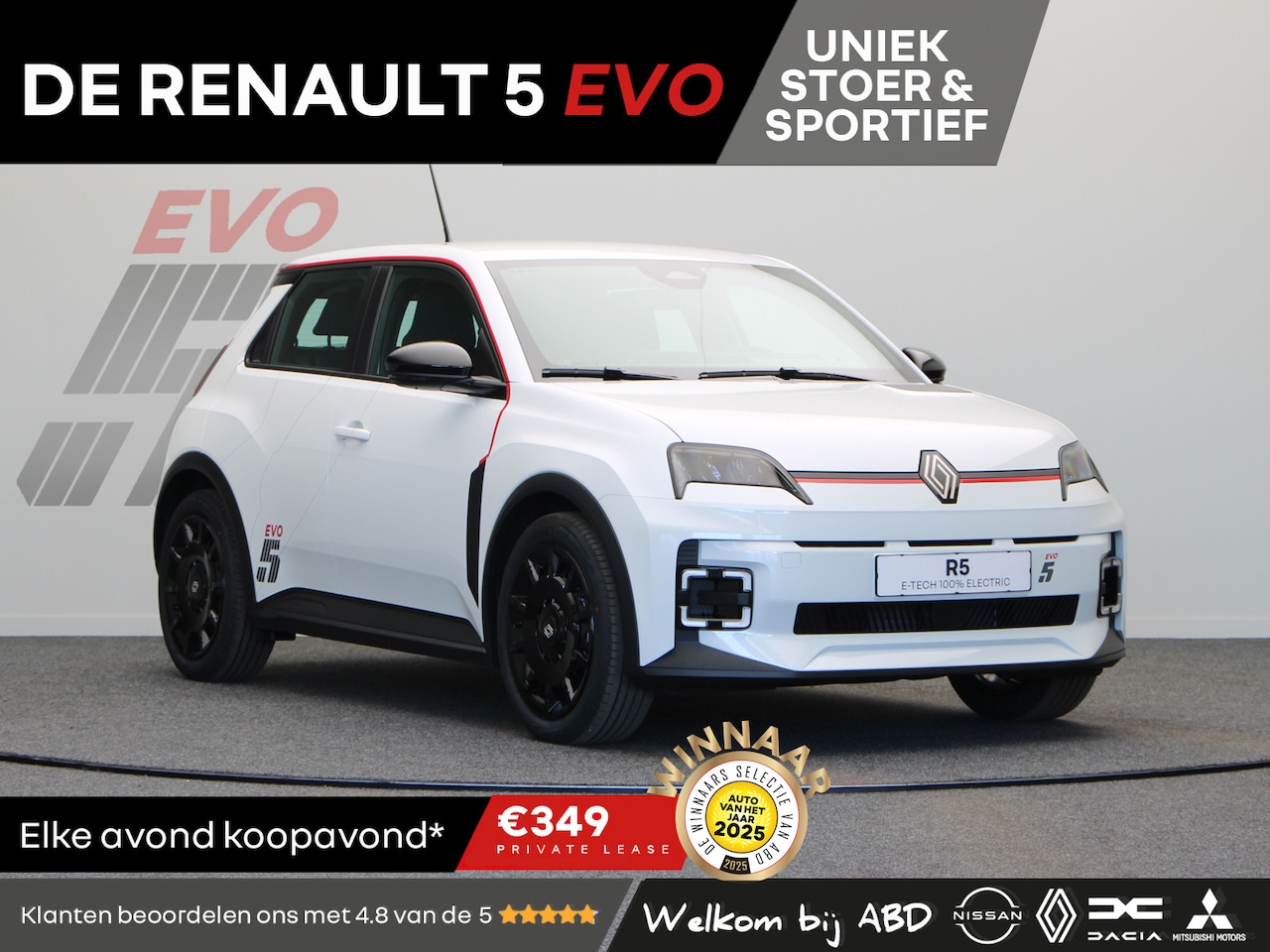 Renault 5 - EVO Urban Range 120pk 40 kWh | Exclusief bij ABD | Vol opties | Sportief design | Carbon | - AutoWereld.nl
