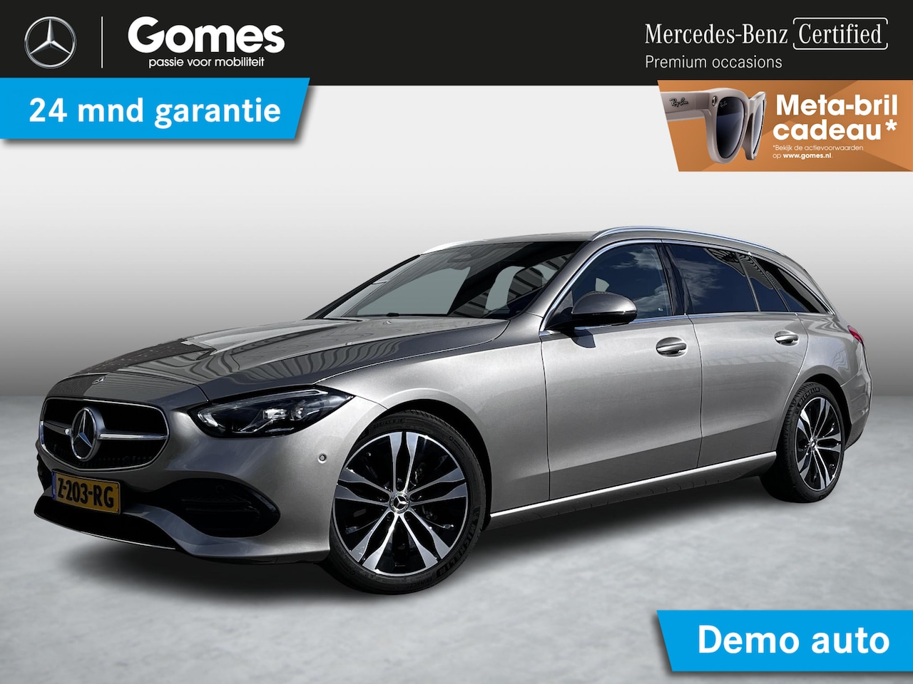 Mercedes-Benz C-klasse Estate - 180 Luxury Line | Panoramadak | Dodehoekassistent | Privacy Glas Achter | Apple CarPlay | - AutoWereld.nl