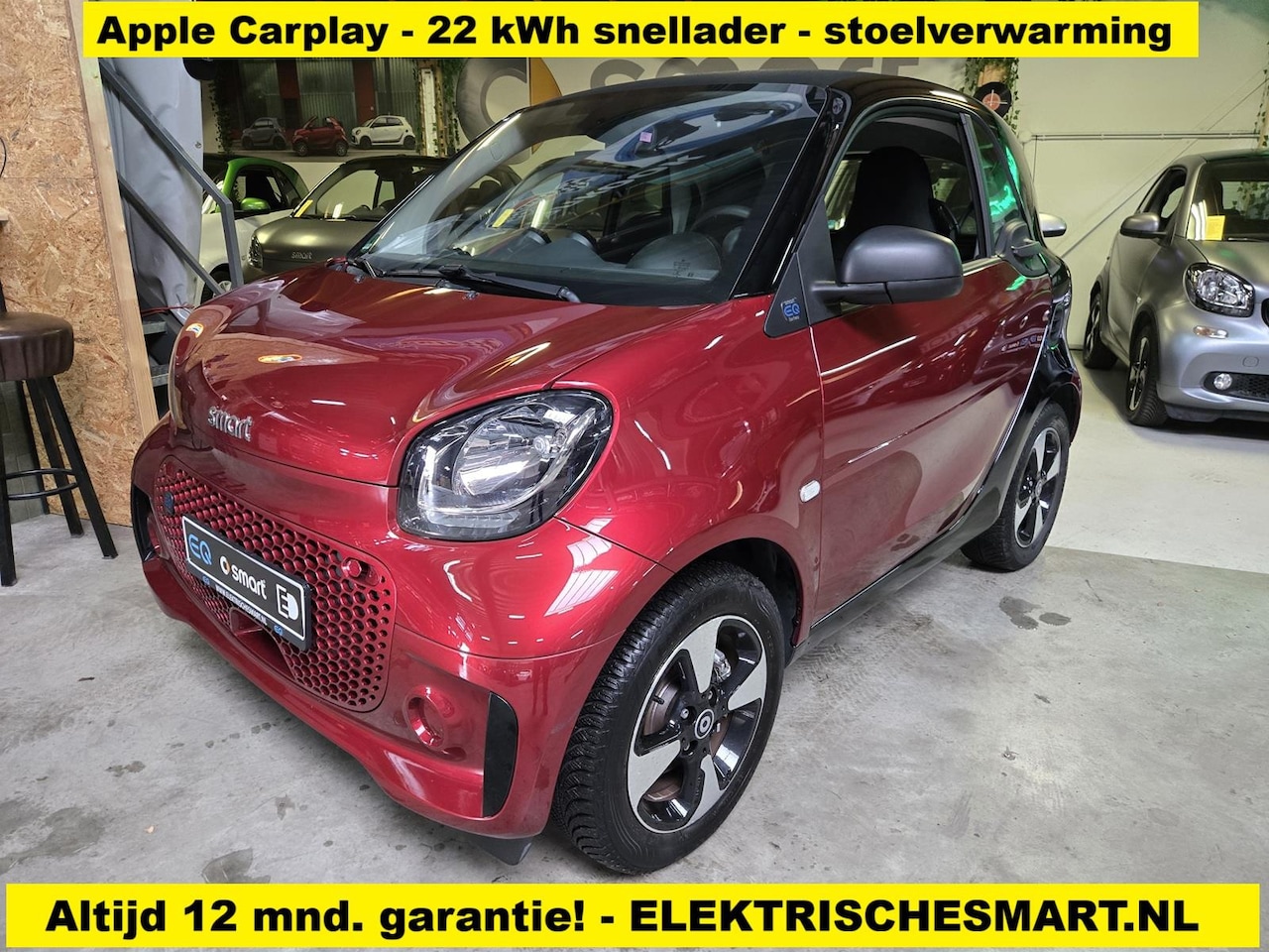 Smart Fortwo - EQ Comfort - Carplay - stoelverwarming - 22 kWh snellader - 12 mnd. garantie - incl. grote - AutoWereld.nl
