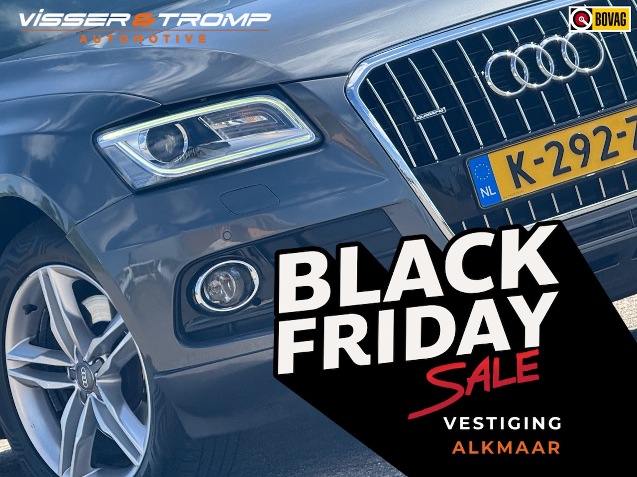 Audi Q5 - 2.0 TFSI hybrid quattro Pro Line Plus - Monsoon Grijs/Milano Leder - Panorama/schuifdak - AutoWereld.nl