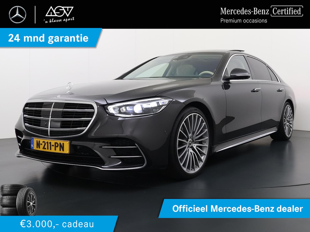 Mercedes-Benz S-klasse - 500 4MATIC Lang AMG Line | Panorama - Schuifdak | 4,5° Achteras Besturing | Airmatic (Luch - AutoWereld.nl