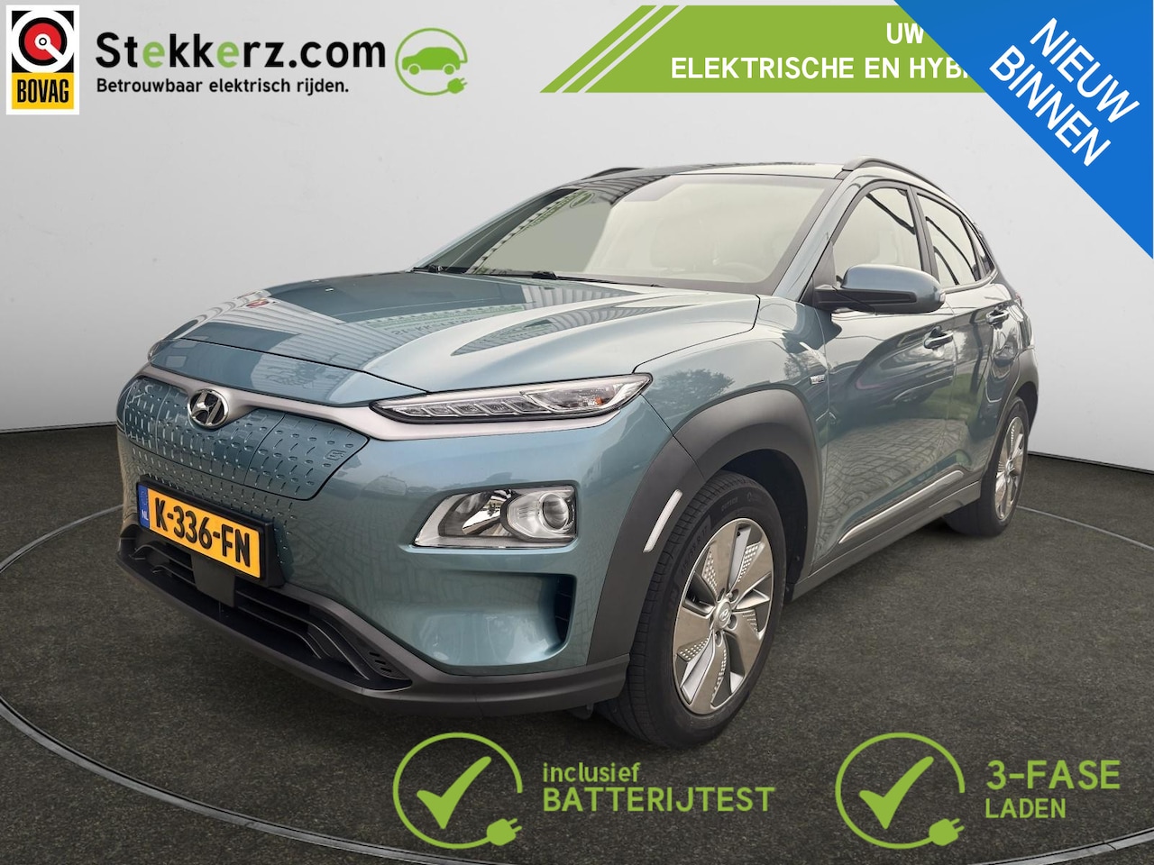 Hyundai Kona Electric - EV Comfort 64 kWh SOH 100%, 3-fase, Warmtepomp - AutoWereld.nl