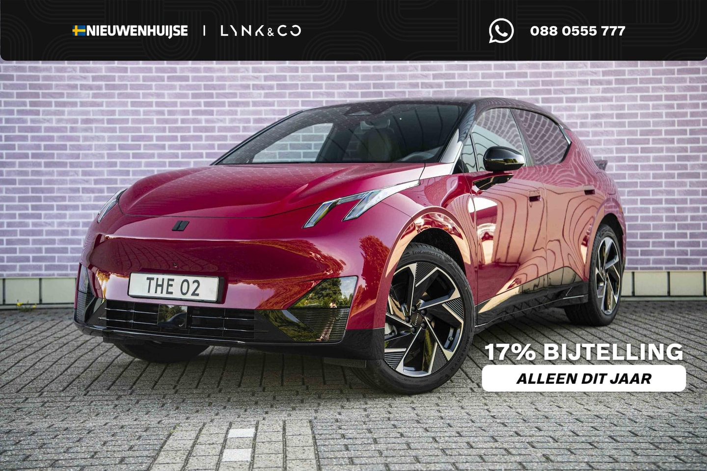 Lynk & Co 02 - More 66 kWh LAGE BIJTELLING!! | UIT VOORRAAD LEVERBAAR  | TECHNO MAGENTA - AutoWereld.nl