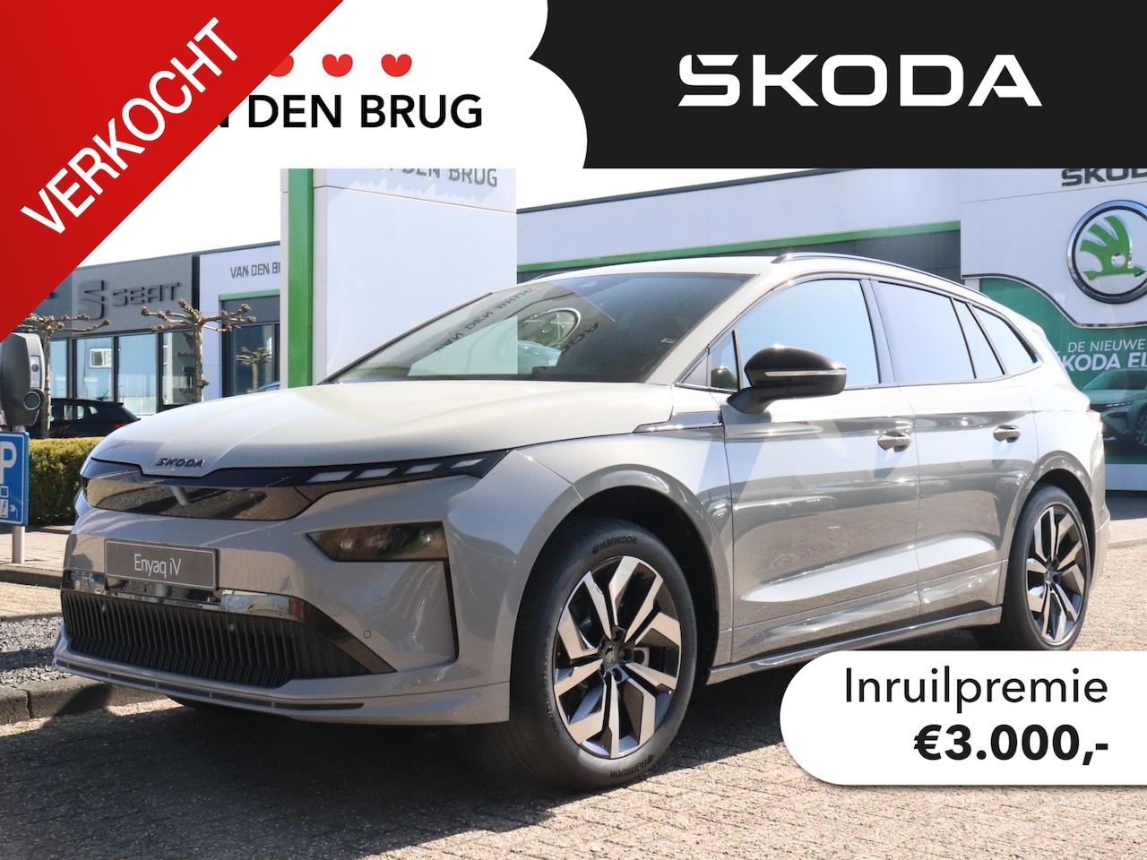 Skoda Enyaq iV - Sportline Elektromotor 210 kW / 286 PK SUV Elektri | LEVERING 2025 | Panorama dak | Trekha - AutoWereld.nl