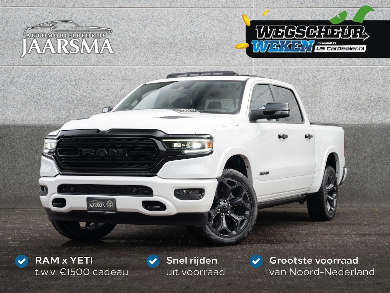 Dodge Ram 1500 - 5.7 V8 4x4 Crew Cab Limited Night |Digitaal Cluster |Luchtvering |Head-up Display |Rijklaa - AutoWereld.nl