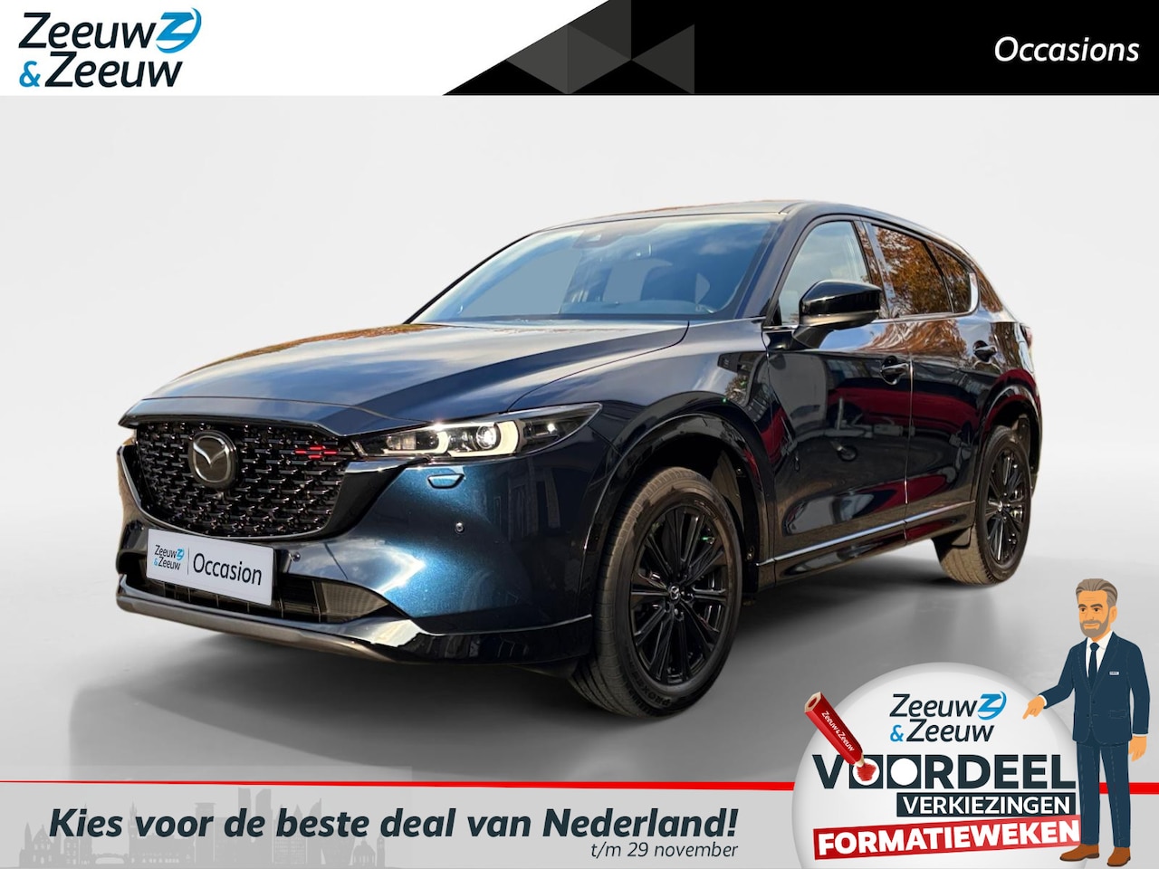 Mazda CX-5 - 2.0 e-SkyActiv-G M Hybrid 165 Homura | LEDER | 360 CAMERA | VERW STOELEN | LM VELGEN 19"| - AutoWereld.nl