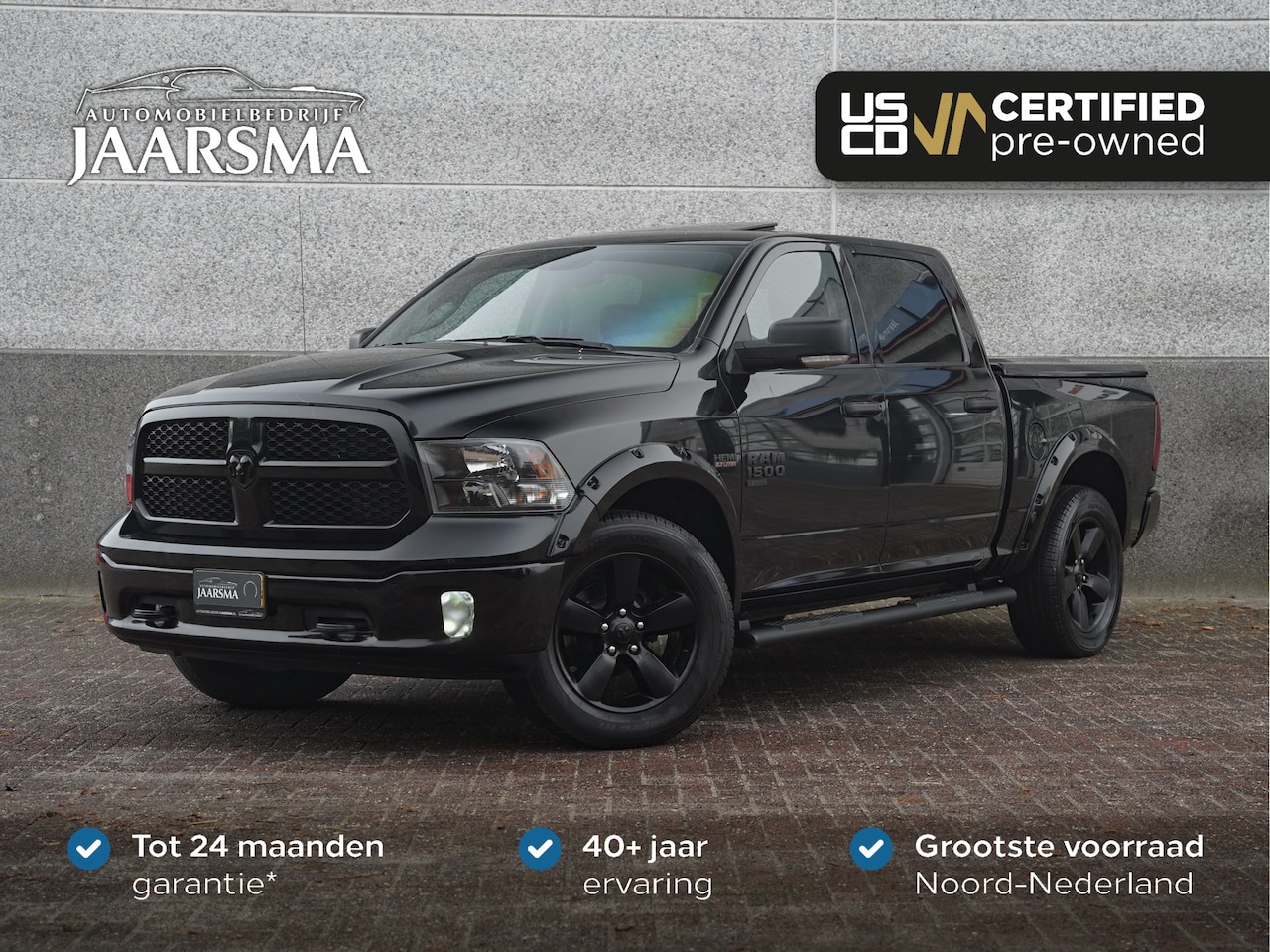 Dodge Ram 1500 - 5.7 V8 Crew Cab 5'7 |Leder |Apple CarPlay |Gespoten vaste cover |LED koplampen |Fender Fla - AutoWereld.nl