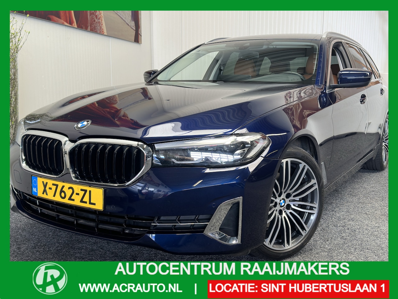 BMW 5-serie Touring - 518 DIESEL HYBRIDE HIGH EXECUTIVE AUTOMAAT LEDER NAVIGATIE CRUISE CONTROL APPLE CARPLAY/AN - AutoWereld.nl