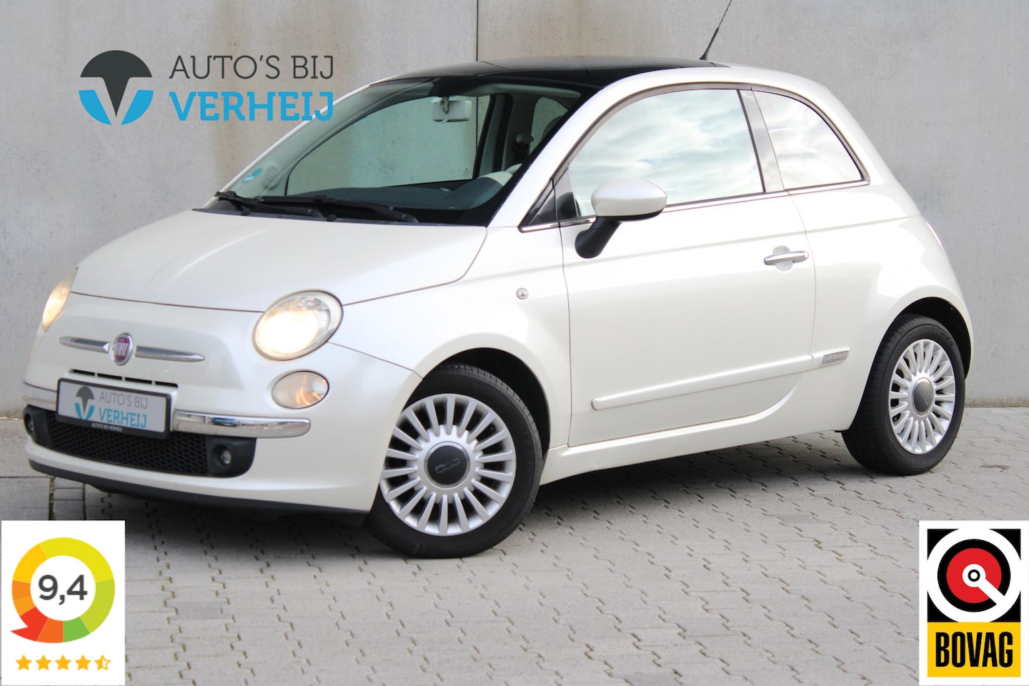 Fiat 500 - 0.9 TwinAir Lounge / AIRCO / LICHTMETALEN VELGEN / PARELMOER WIT / PDC - AutoWereld.nl