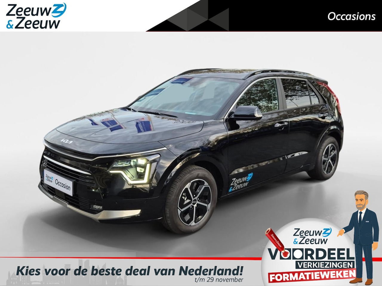 Kia Niro - 1.6 GDi Hybrid DynamicPlusLine | Climate Control | Navigatie | Open Dak | Leer | Stoelverw - AutoWereld.nl