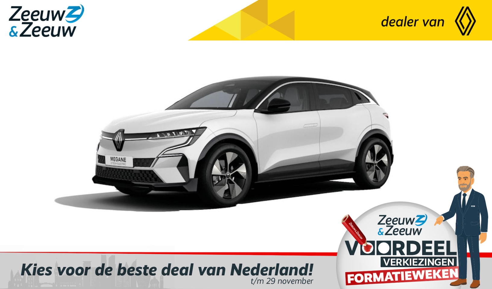Renault Mégane E-Tech - comfort range Techno 60 kWh MY24 | NU nog leverbaar tegen 17% bijtelling en met €3.000,- E - AutoWereld.nl