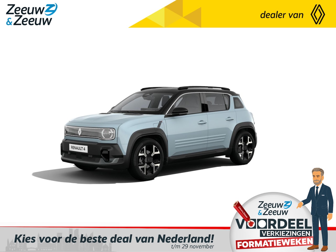 Renault 4 - Techno comfort range | Profiteer nu van €1000,- orderpremie | 409KM Actieradius | 165km la - AutoWereld.nl