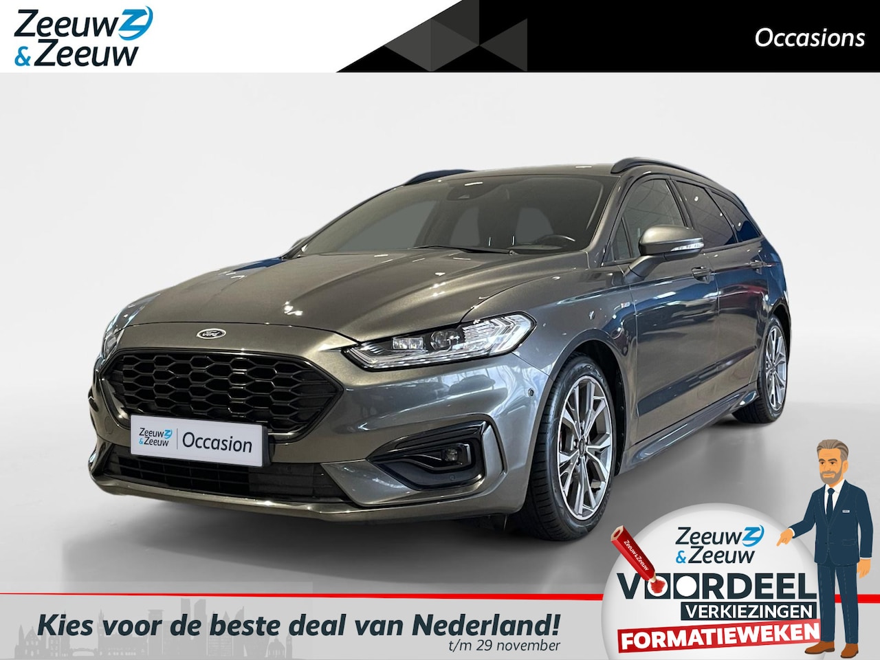Ford Mondeo Wagon - 2.0 IVCT HEV ST-Line | Stoel- stuur en voorruitverwarming | Dealer onderhouden | Wegklapba - AutoWereld.nl