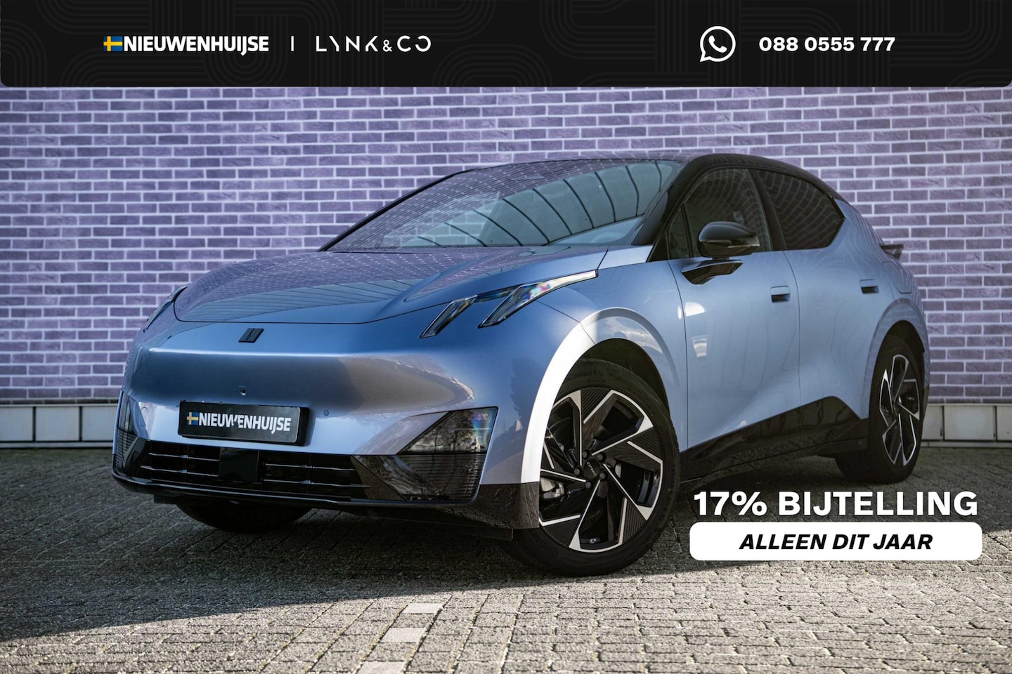 Lynk & Co 02 - More 66 kWh LAGE BIJTELLING!! | UIT VOORRAAD LEVERBAAR  | COSMIC BLUE - AutoWereld.nl