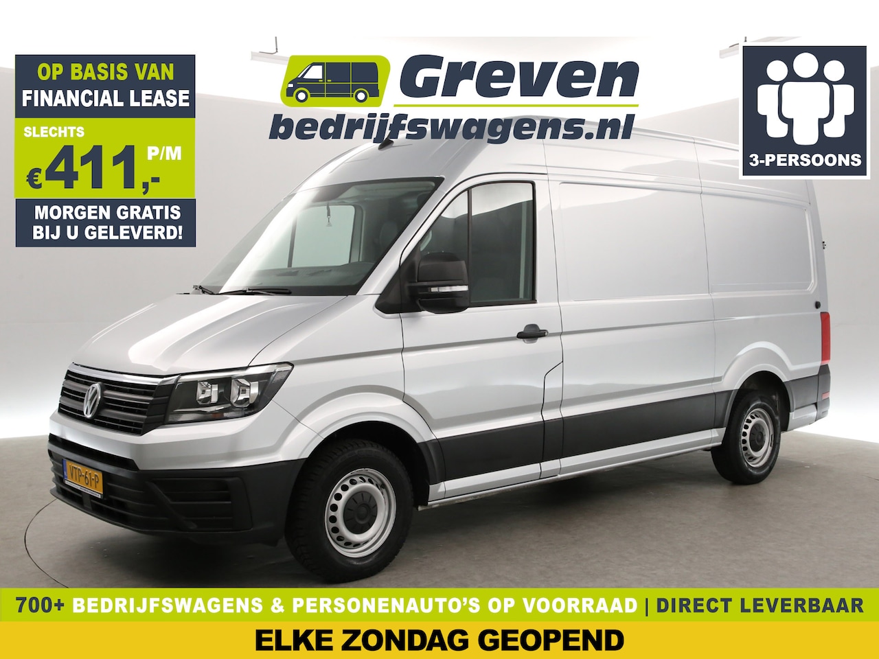 Volkswagen Crafter - 30 2.0 TDI 140PK L3H3 | Airco | Cruise | Camera | 3-Zits | Carplay - AutoWereld.nl