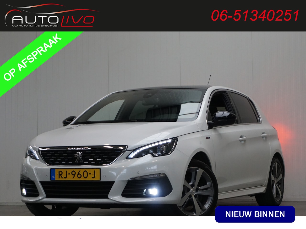 Peugeot 308 - 1.2 PureTech GT-line 130 PK! PANO H. LEER CAMERA NAVI LED PDC TREKHAAK etc. - AutoWereld.nl