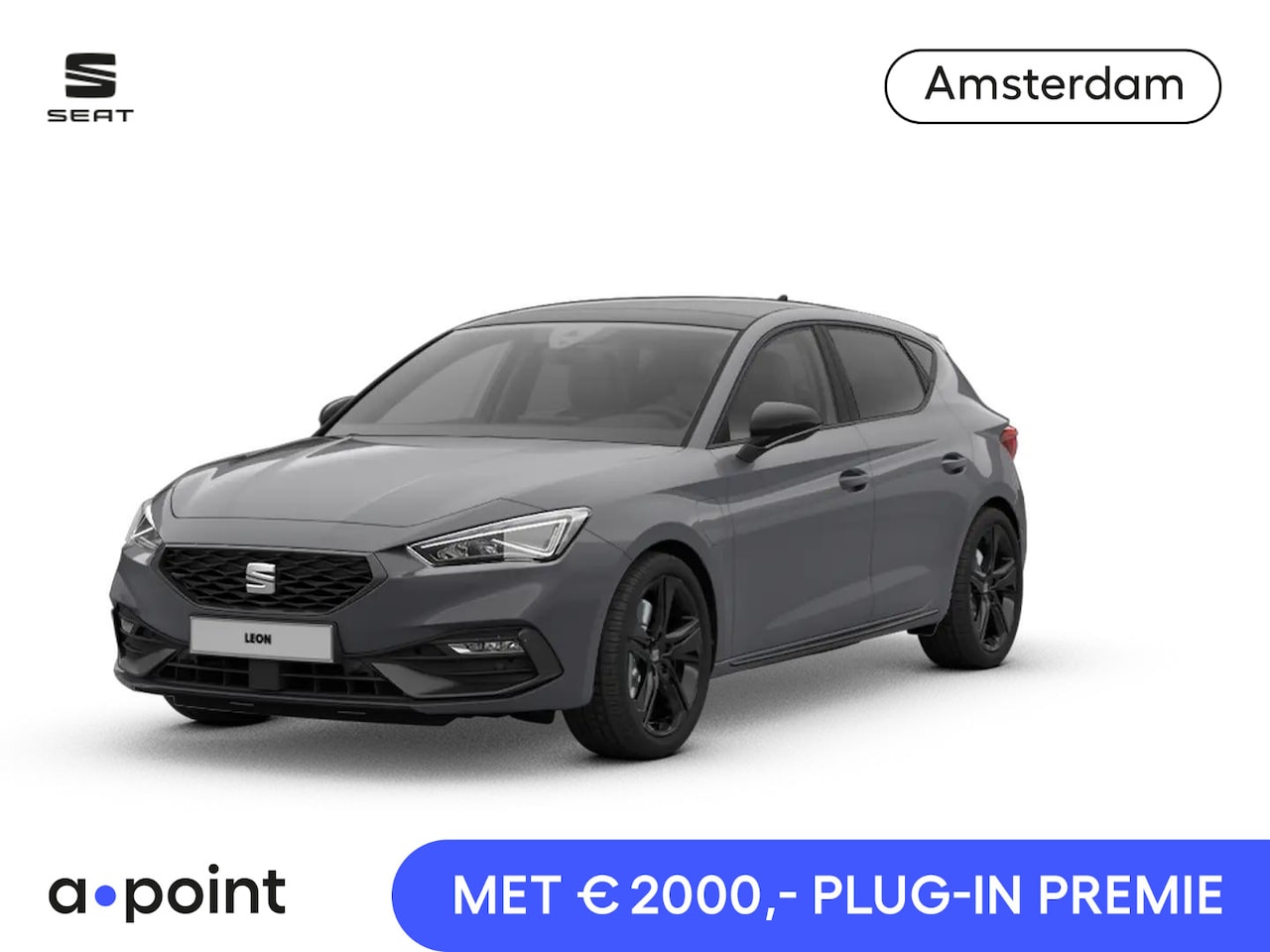 SEAT Leon - 1.5 TSI e-Hybrid FR Business | Graphene Grey | Black Pack | Glazen schuif-kanteldak | Safe - AutoWereld.nl