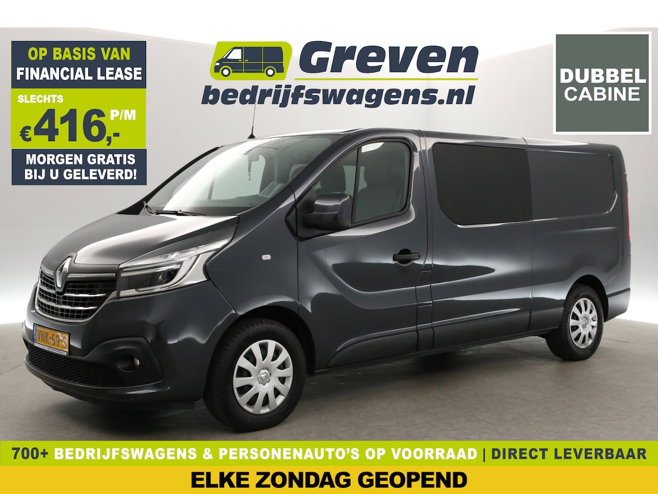 Renault Trafic - 2.0 dCi T29 145PK L2H1 | DC | Automaat | Airco | Trekh. | Cruise | Parkeersens. - AutoWereld.nl