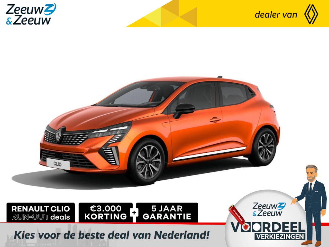 Renault Clio - E-Tech Full Hybrid 145 techno | NU met € 3000,- Zeeuw en Zeeuw RUN OUT korting | + 5 jaar - AutoWereld.nl