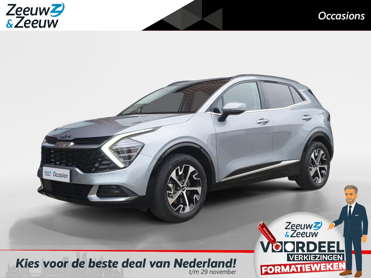 Kia Sportage - 1.6 T-GDi Hybrid DynamicPlusLine | Trekhaak | Panorama schuifdak | Stoel en stuurverwarmin - AutoWereld.nl