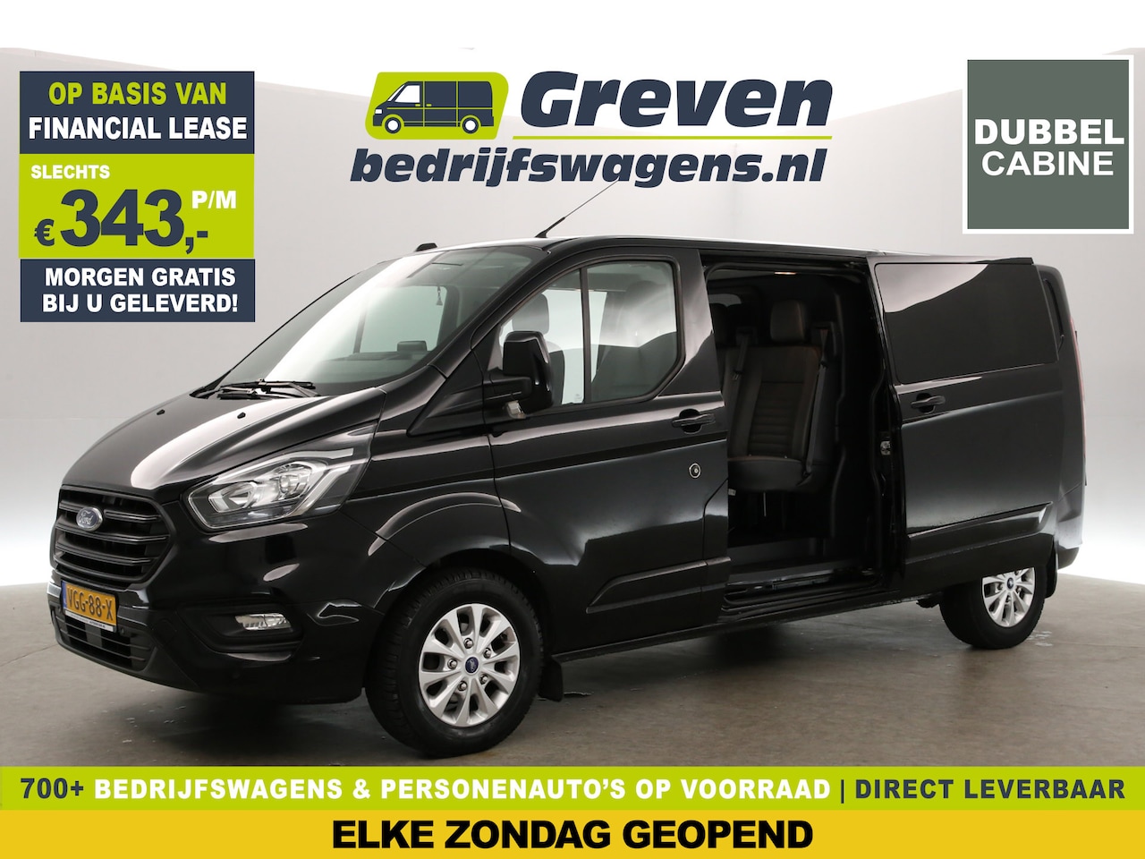 Ford Transit Custom - 300 2.0 TDCI L2H1 Limited | DC | Airco | Cruise | Carplay | Trekh. | Navi | 2xSchuifdeur - AutoWereld.nl