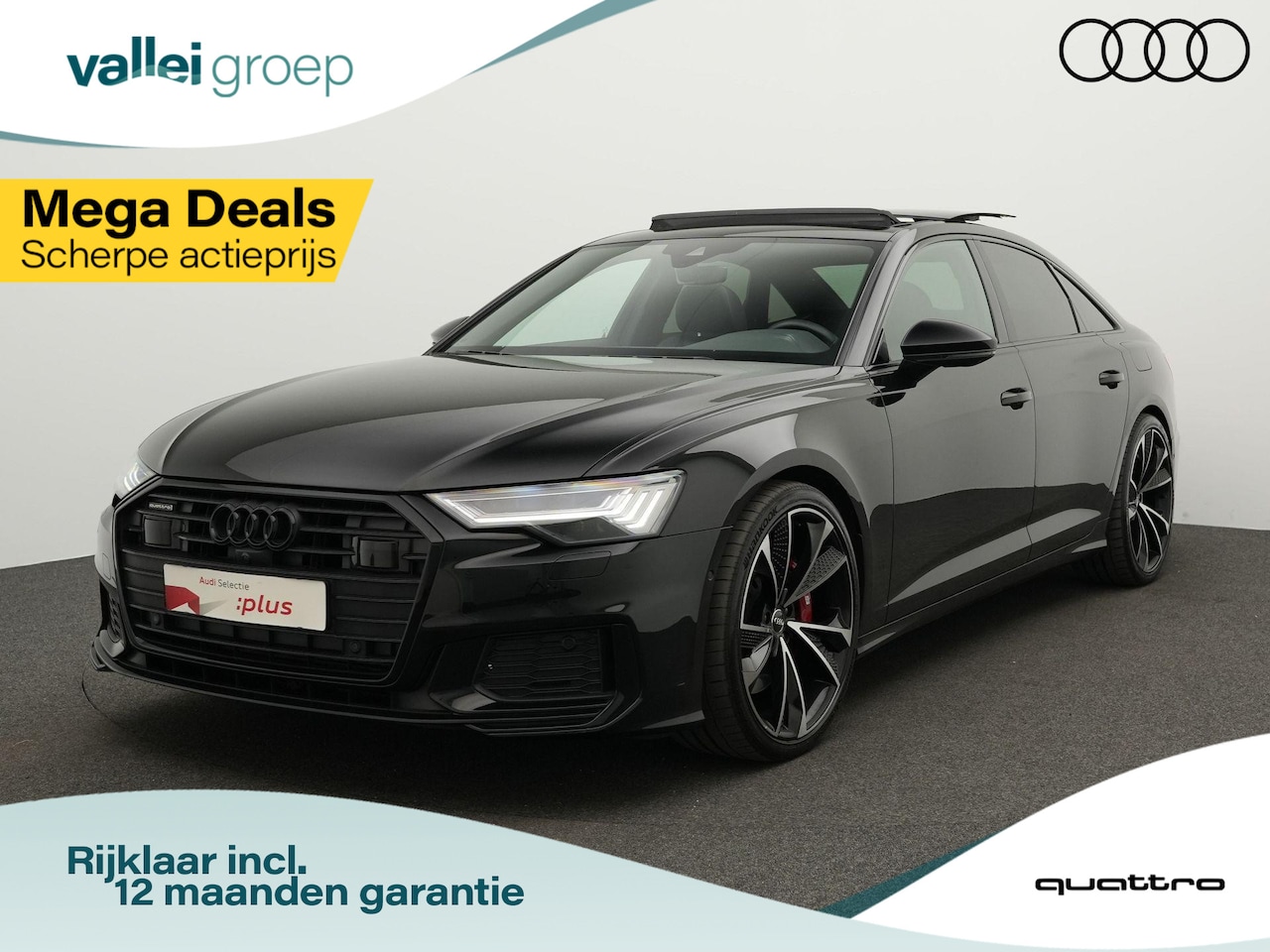 Audi A6 Limousine - 55 TFSI e 367 pk S-tronic quattro Competition | Panoramadak | Trekhaak | Leder | Rondomzic - AutoWereld.nl