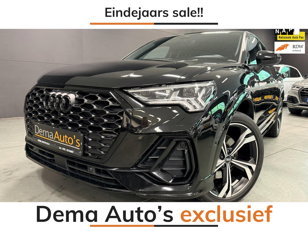 Audi Q3 Sportback - 45 TFSI e 3X S-LINE BLACK-LINE 20'' SFEERVERL/V-COCKPIT/NAVI/LEDER/DAB/LED/CAM/// - AutoWereld.nl